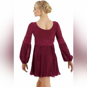 Weissman Burgundy Bell Sleeve Dress